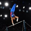 Colombia's Ángel Barajas jumped over fences as a kid, was spotted and sent to gymnastics club — and has now won Colombia's first medal in the sport. Here he is during the Men's Horizontal Bar Final at the Bercy Arena on the tenth day of the 2024 Paris Olympic Games in France.