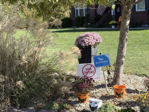 Signs opposing data centers outnumber campaign signs in a neighborhood in Mt. Orab, Ohio.