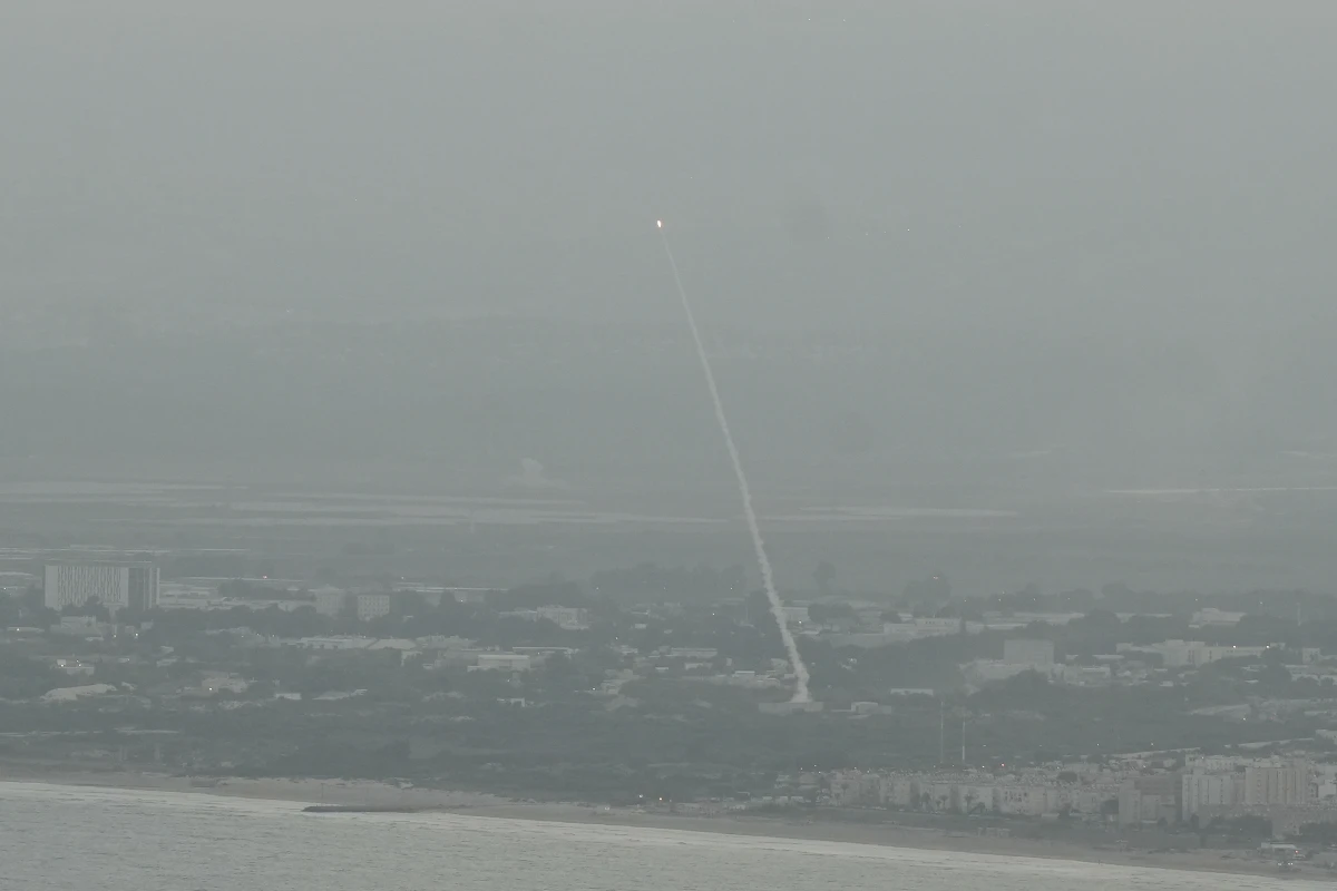 Israeli Iron Dome air defense system fires to intercept rockets that were launched from Lebanon, in northern Israel, Sunday, Sept. 22, 2024.
