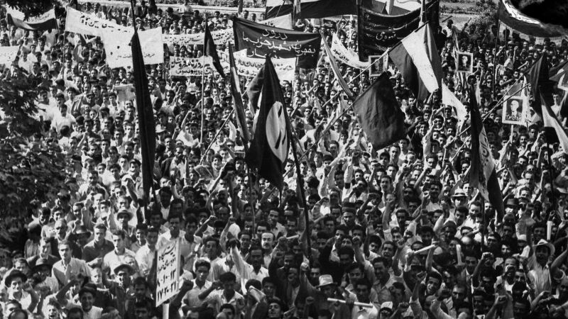 A demonstration in July 1953 in Tehran, in support of Prime Minister Mohammad Mosaddegh. The elected prime minister was overthrown in a coup orchestrated by the CIA and British intelligence.