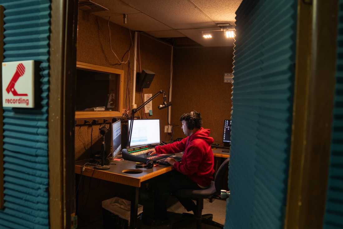 Mathew Hunter, 26, works at KYUK in Bethel. Due to the funding cuts his position will drop from full-time to 10-15 hours on call.