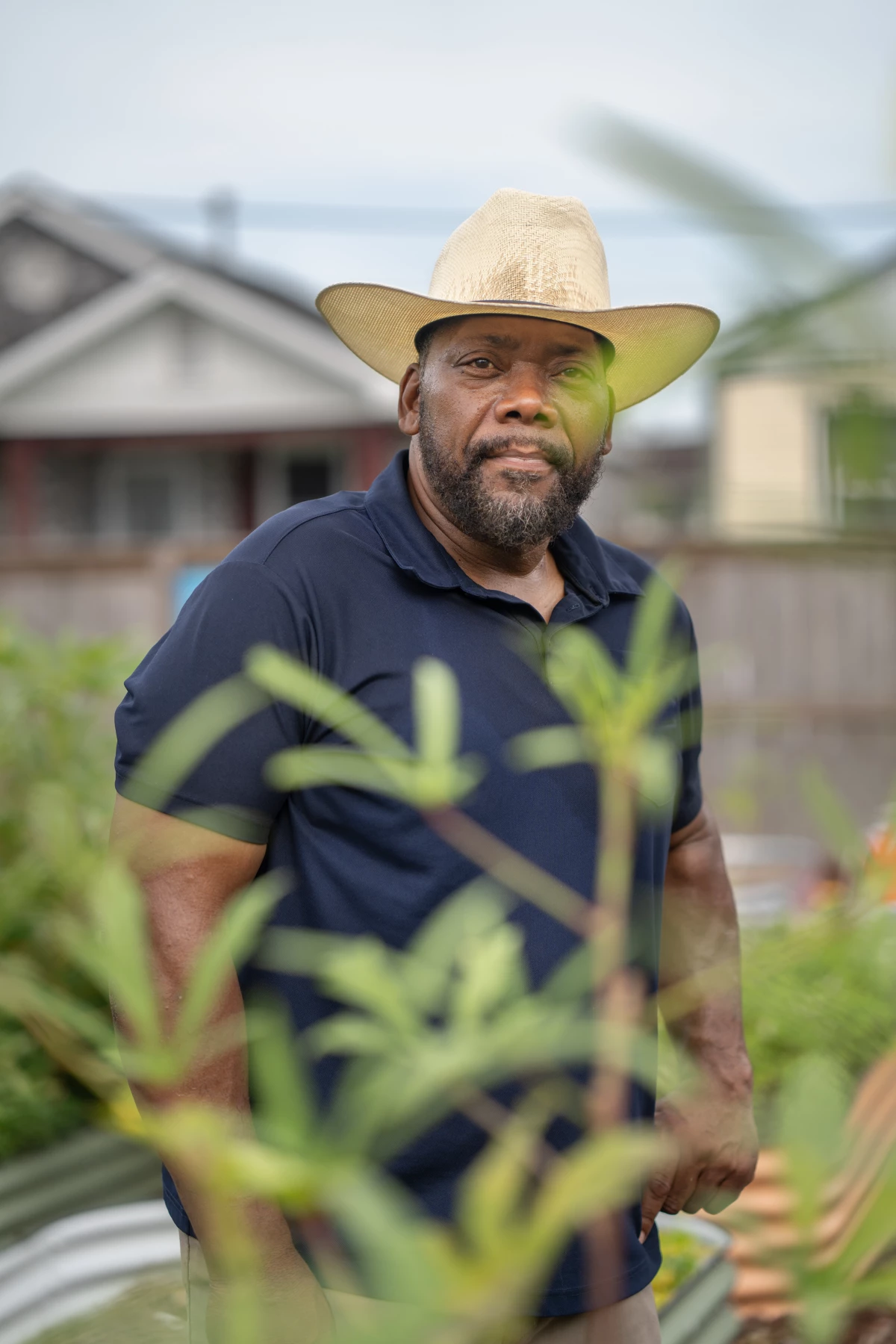 Marlin Ford is an urban agriculture specialist from Southern University who has helped Sankofa and volunteers to transform an empty lot into a vegetable farm.