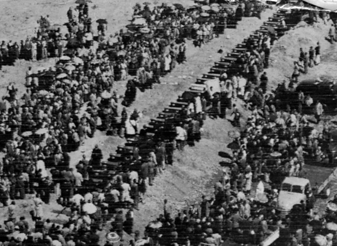 A mass funeral is held in Sharpeville, South Africa, on March 30, 1960, for 69 people killed by police during an anti-apartheid protest. More than six decades later, victims’ families are renewing their fight for justice.