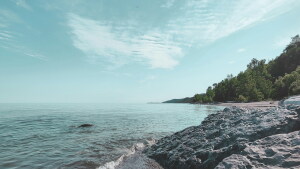 Bluffs at Lake Ontario, a 7,000-square-mile body of water located along the U.S.-Canada border between the Canadian province of Ontario and New York state.