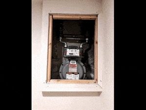Melissa Ostroff used an optical gas imaging camera to see a small methane leak from the gas meter in her basement.