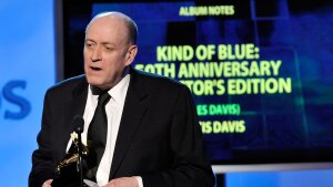Francis Davis accepts the Grammy award for best album notes for his work on Miles Davis' Kind Of Blue: 50th Anniversary Collector's Edition in 2009.