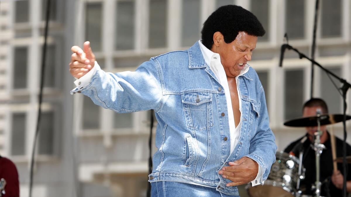 Chubby Checker performs a free concert in Philadelphia to celebrate the 50th anniversary of 'The Twist.'