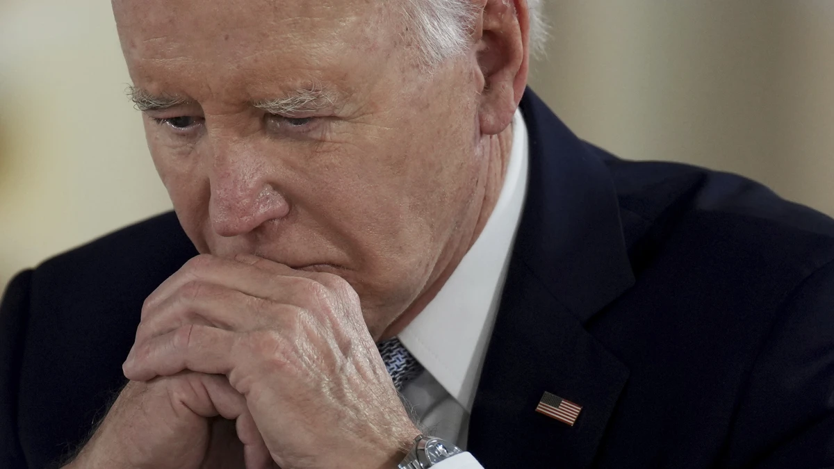 Joe Biden attends a roundtable session at the G7 world leaders summit in Italy, June 13, 2024.