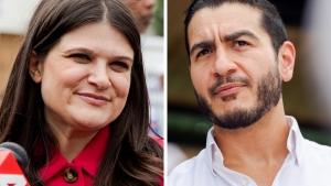 Haley Stevens speaks and interacts with voters at Councilwoman Mary Waters&rsquo; 5th Annual Senior Summer Sizzler event on July 28, 2026 at Eastern Market in Detroit, Mich.; Dr. Abdul El-Sayed at a community meetup with voters and supporters in Rouge Park on July 26, 2026 in Detroit, Mich.