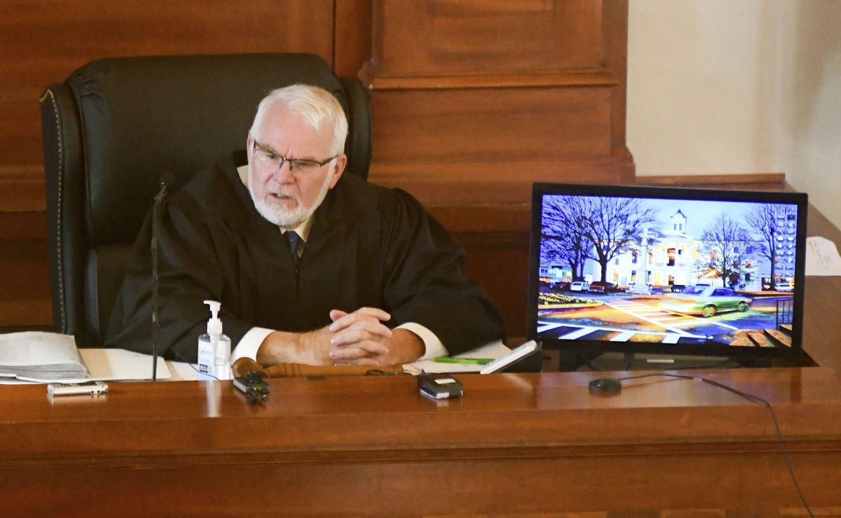 Judge Kelly Luther presides over the case of Sheldon Timothy Herrington Jr., who is on trial for the murder of University of Mississippi student Jimmie 'Jay' Lee, at the Lafayette County Courthouse in Oxford, Miss. on Wednesday.
