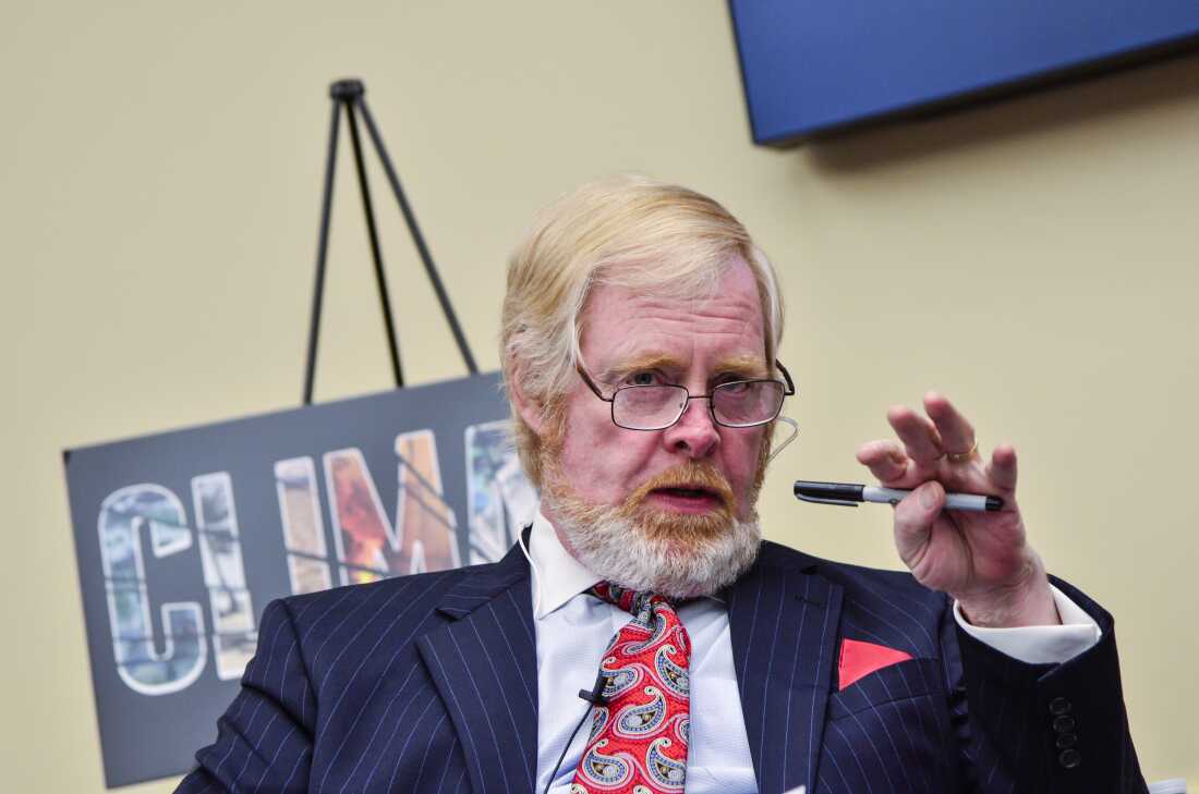 President Trump says he wants L. Brent Bozell III, Founder and President of the Media Research Center, to lead the U.S. Agency for Global Media, or USAGM. In this 2016 photo, Bozell speaks during a "Climate Hustle" panel discussion at the Rayburn House Office Building in Washington, DC.