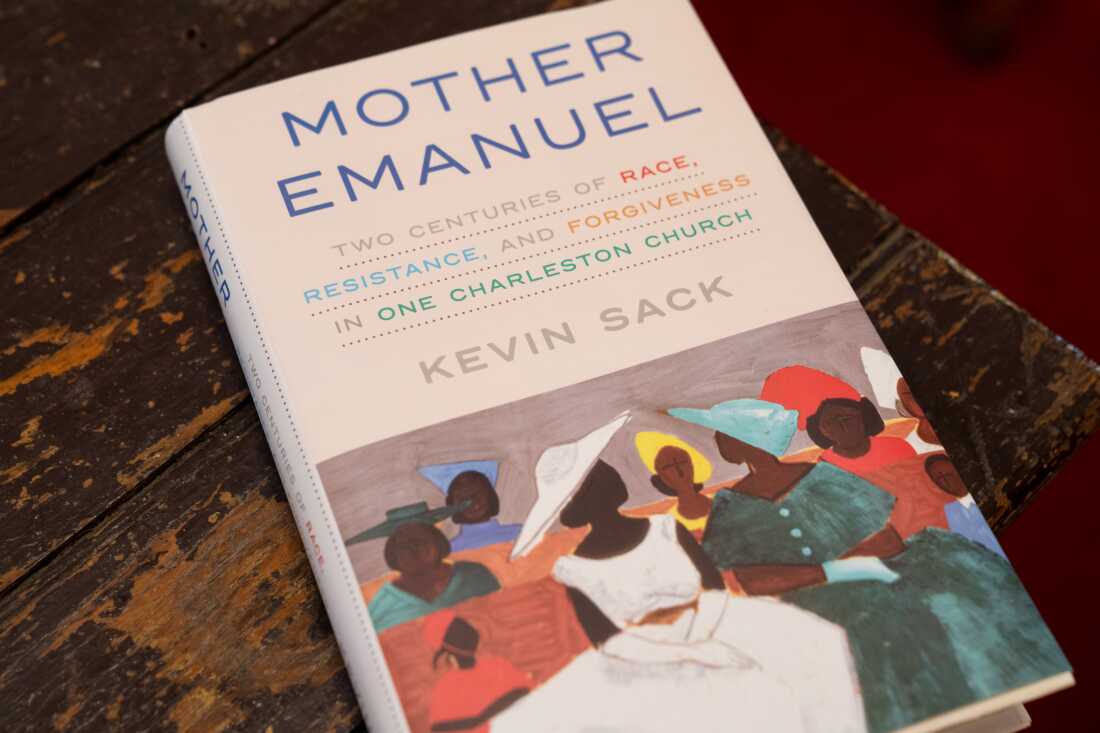 Kevin Sack's book "Mother Emanuel: Two Centuries of Race, Resistance, and Forgiveness in One Charleston Church," at Mother Emanuel African Methodist Episcopal Church in Charleston, SC on June 2, 2025.