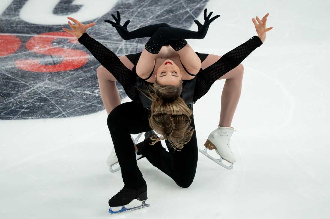 Emily Bratti and Ian Somerville compete in the ice dance competition during the 2026 U.S. Figure Skating Championships at the Enterprise Center on Thursday, Jan. 8, 2026, in St. Louis’ Downtown West neighborhood.