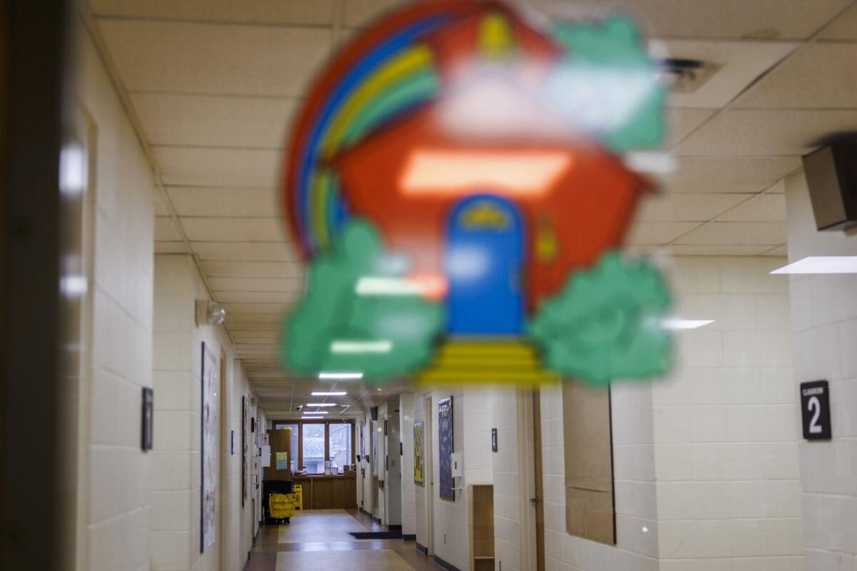 In 2023, the Education Department's Office for Civil Rights opened an investigation into the Four Rivers Special Education District, in Jacksonville, Ill., for allegedly leaning on law enforcement to discipline students with disabilities, ProPublica reported. This photo shows a hallway at the Garrison School, which is part of that district.