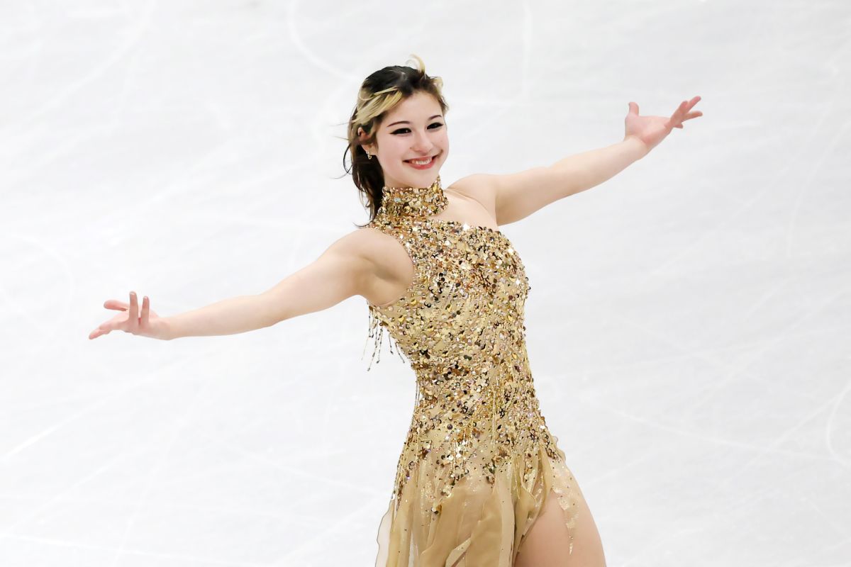 Gold medalist Alysa Liu at her free skate competition in Milan, Italy.
