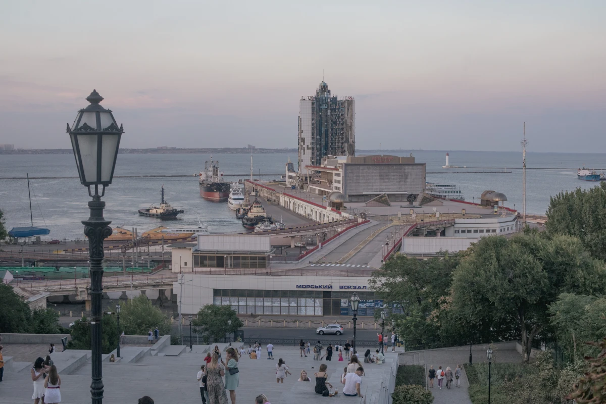 The port of Odesa and the Potemkin Stairs, pictured here on Aug. 16, are strategic locations that have only recently reopened for public use.