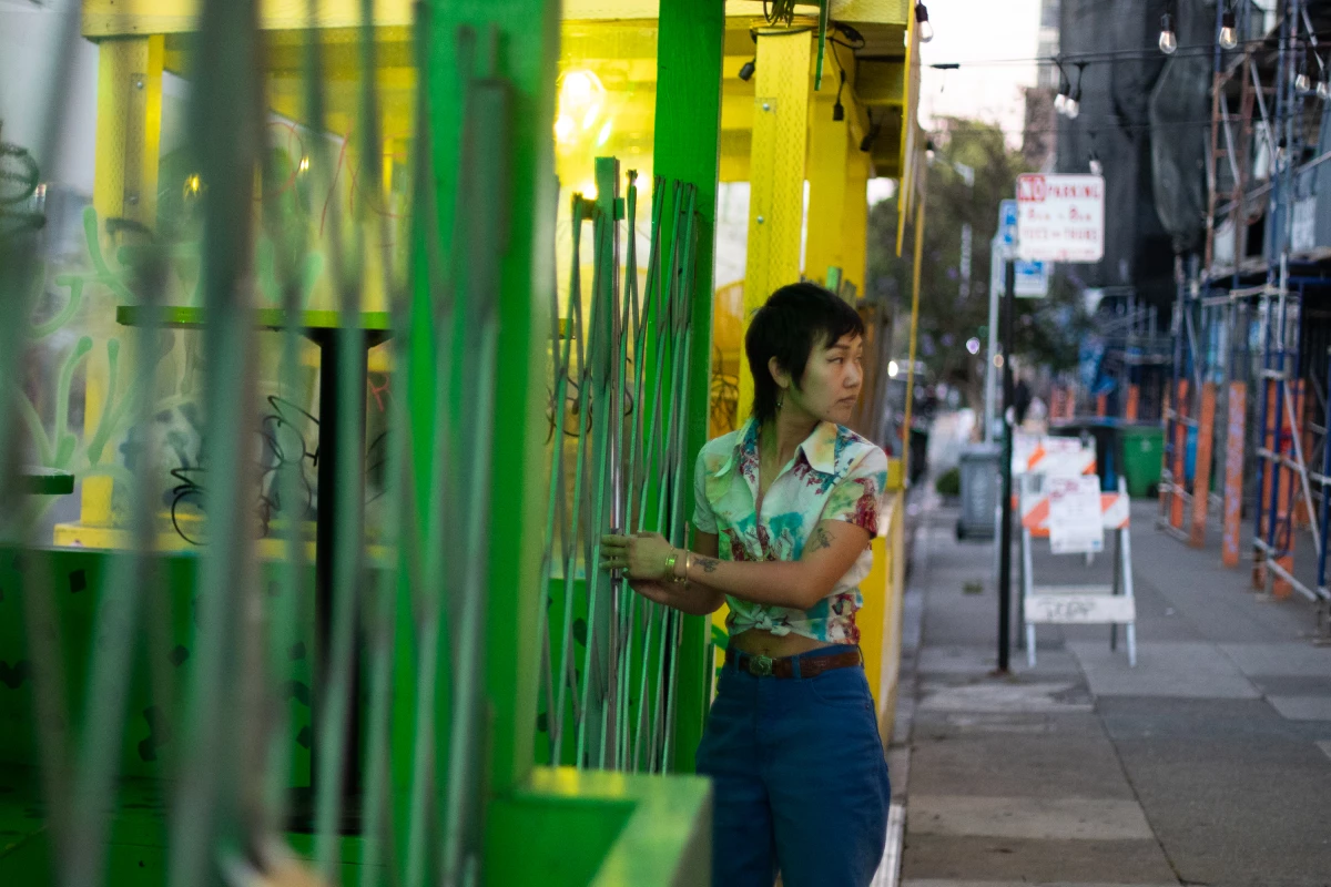 Shuggie's co-owner Kayla Abe gets ready for closing time. Before co-founding Shuggie's with partner David Murphy in 2022, Kayla Abe worked for the organization that runs the farmers market at San Francisco’s Ferry Building. “The more we can grow this movement, we can actually start to make bigger change,” she says of advocating for food waste reduction as a restaurateur.
