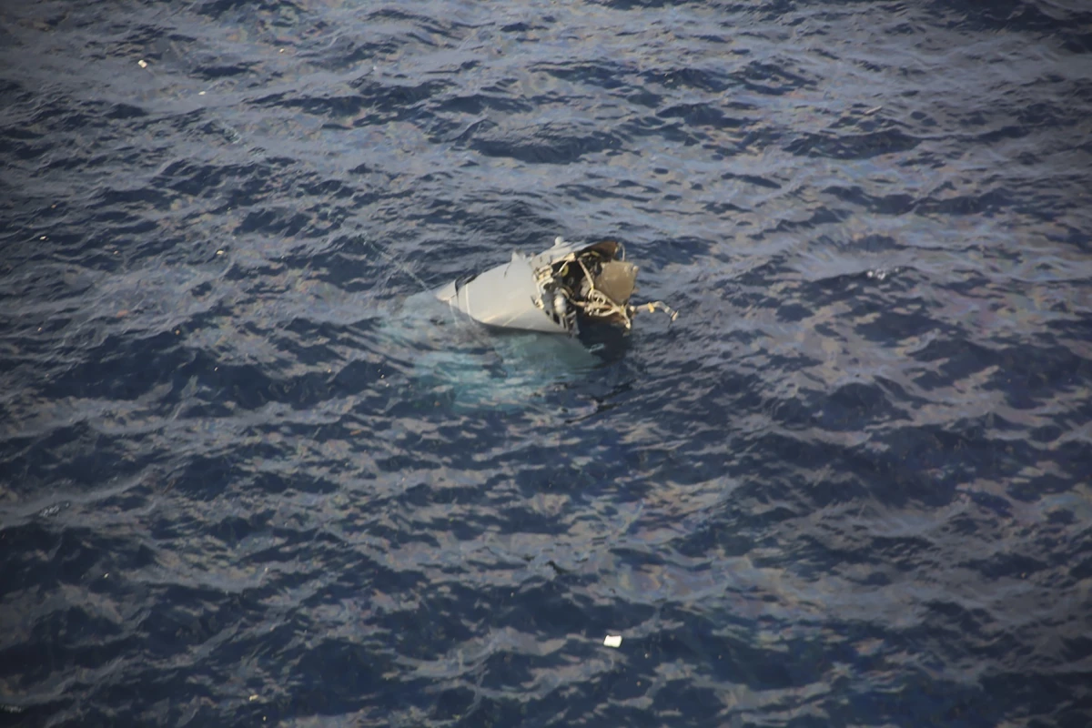 FILE - In this photo provided by Japan Coast Guard, debris believed to be from a U.S. military Osprey aircraft is seen off the coast of Yakushima Island in Kagoshima Prefecture in Japan, Nov. 29, 2023. (Japan Coast Guard via AP, File)