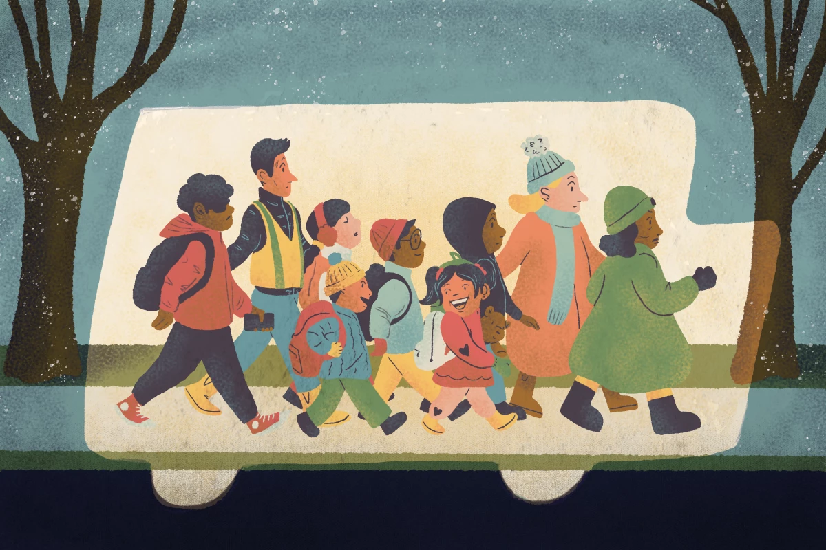 In cities where ICE operations have surged, community members are walking kids to school.