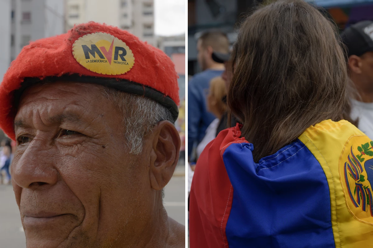 Augustin Rodilla attends the closing campaign of President Nicolás Maduro; A woman adorned with the Venezuelan flag waits outside the Andrés Bello school to vote in Caracas on Sunday.