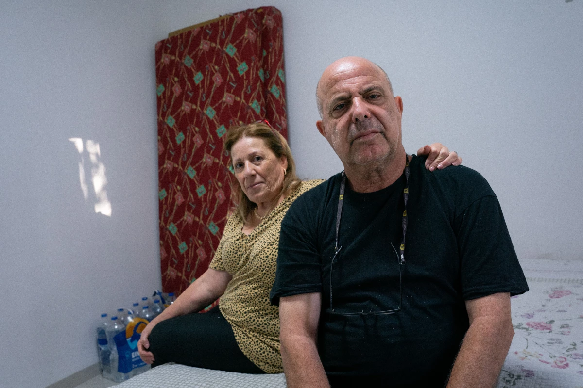 Yaffa Nahon, 62, and her husband Moshe Nahon, 64, in their newly built shelter in their home in the Israeli town of Nahariya, June 10. They’ve added extra mattresses and water, in case they need to shelter with other people for an extended period.