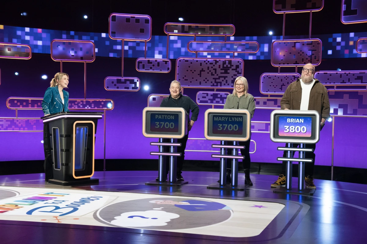After Midnight host Taylor Tomlinson with guests Patton Oswalt, Mary Lynn Rajskub, Brian Posehn in an episode from January.