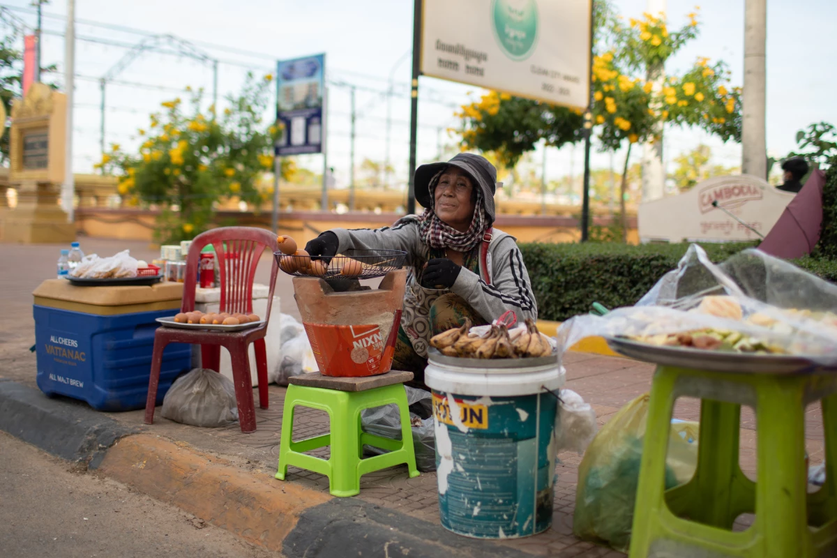 Severe floods in the fall of 2025 destroyed Nun Phallin's rice crops, making her more reliant on selling eggs in the nearby city of Pursat to help supplement her income.