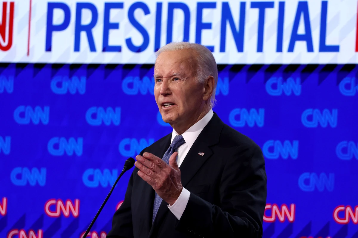 President Biden delivers remarks during the CNN Presidential Debate in June 2024 in Atlanta.