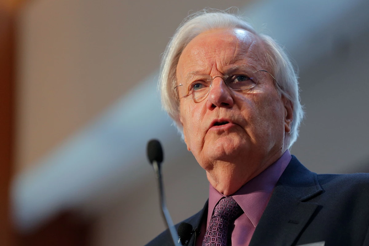 Journalist Bill Moyers moderates the 'All Hands on Deck: Perspectives from Higher Education, Government, Philanthropy and Business' panel during the TIME Summit On Higher Education in New York City on Oct. 18, 2012.