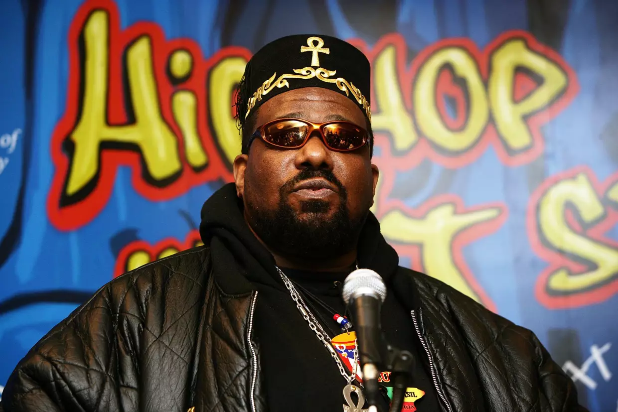 Hip-hop DJ pioneer Afrika Bambaataa, seen here in New York in 2006.
