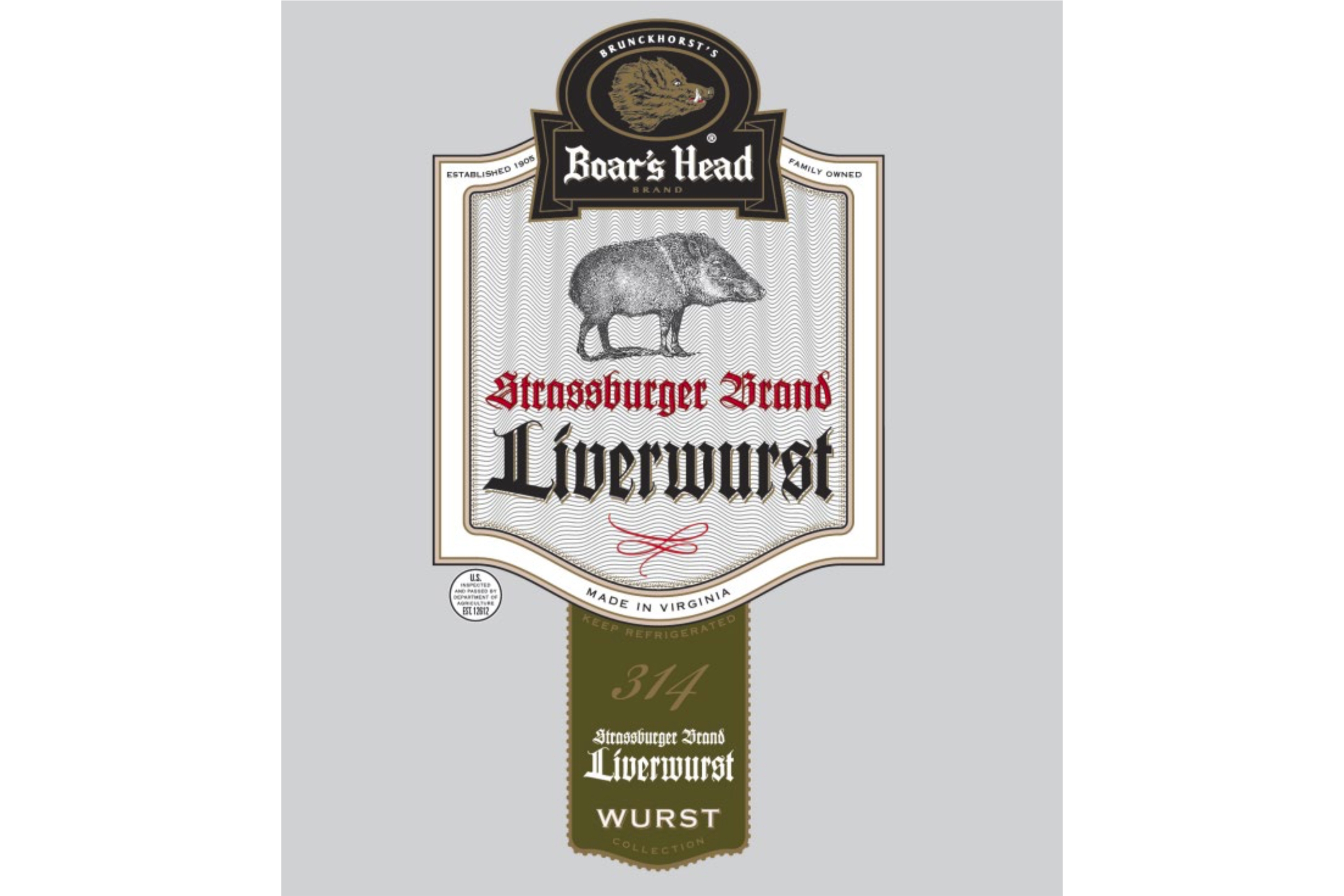 This image provided by the U.S. Department of Agriculture in July 2024 shows a label for Boar's Head liverwurst. The company recalled 7 million pounds of deli meats on July 30, 2024, expanding an initial recall earlier in July after a liverwurst sample collected in Maryland tested positive for listeria.   (AP)