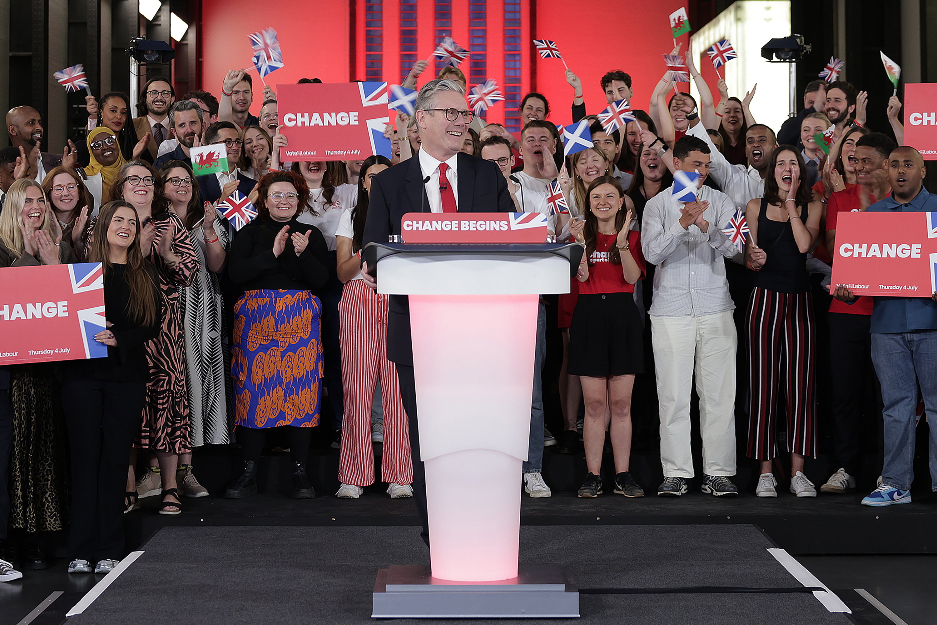 Britain swings to the center-left in historic U.K. election landslide Britain swings to the center-left in historic U.K. election landslide