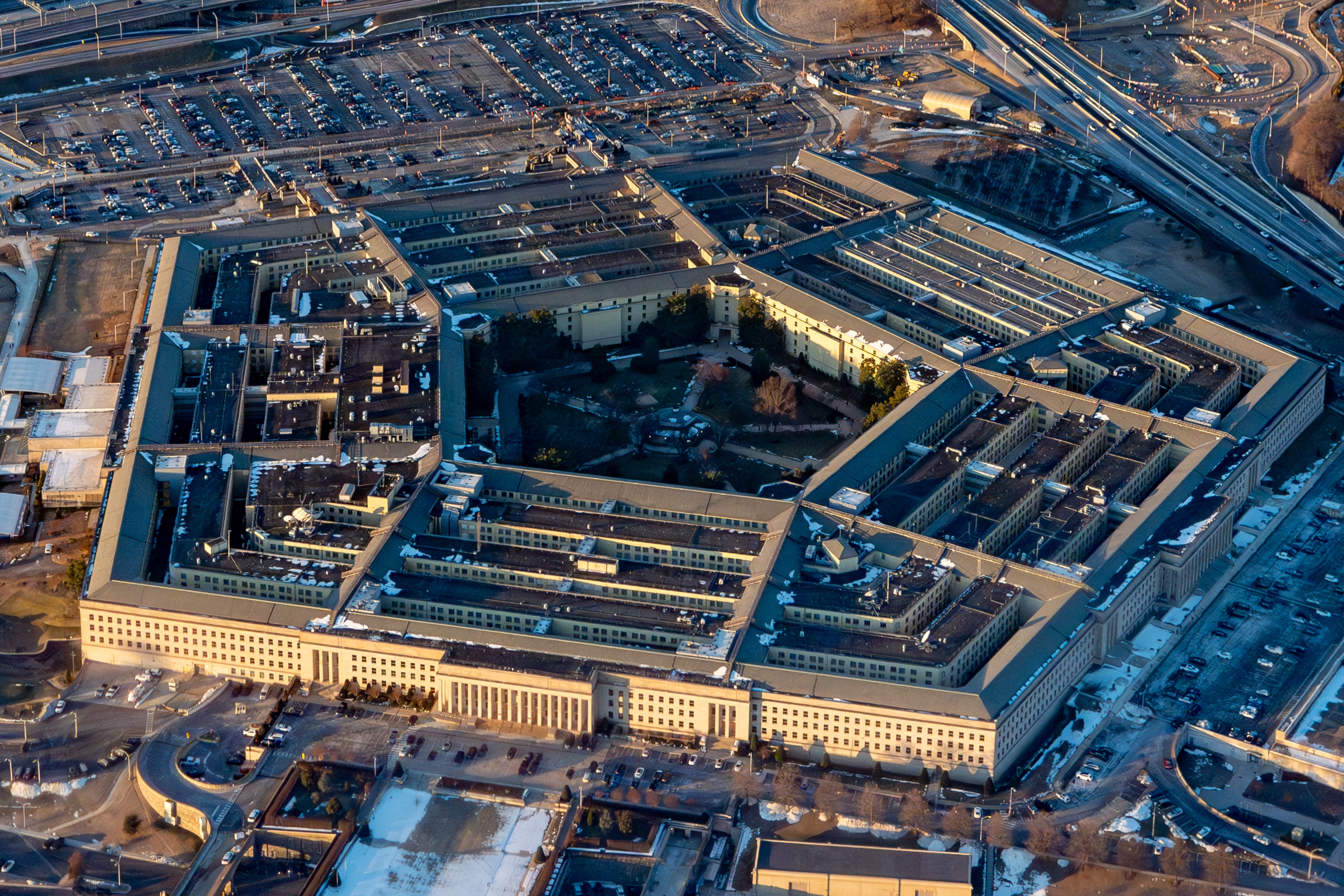 The Pentagon in Arlington, Va., is seen from above.