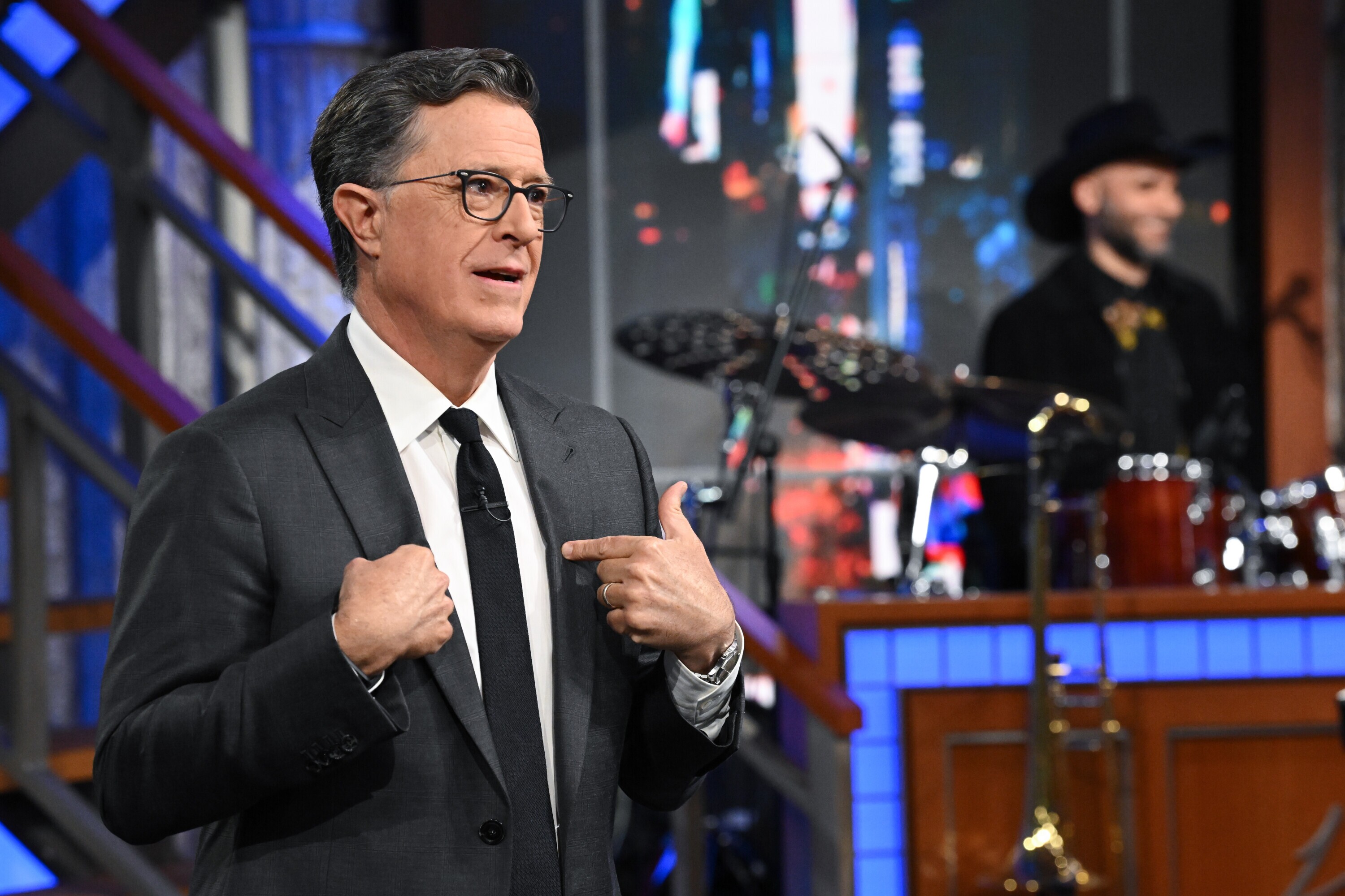 Stephen Colbert during <em>The Late Show</em> on Monday, July 21.