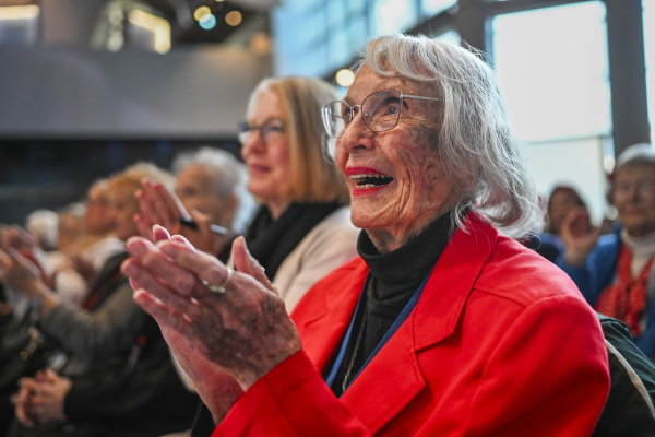 “Rosies” cheer During the Rosie the Riveter Congressional Gold Medal Commemoration at the World War II Museum in New Orleans, La., on Friday, March 21, 2025.