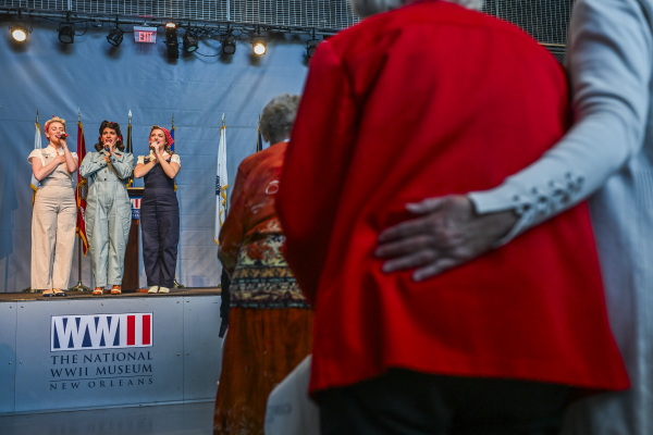 The Victory Belles perform the national anthem During the Rosie the Riveter Congressional Gold Medal Commemoration at the World War II Museum in New Orleans, La., on Friday, March 21, 2025.