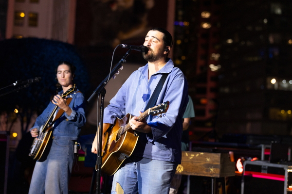 Noah Kahan performs at the Grammy Museum on Sept. 3 in Los Angeles.