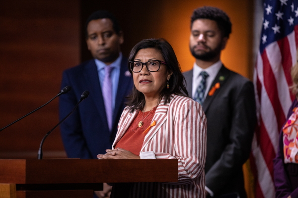 California Democratic Rep. Norma Torres speaks during a press conference discussing gun violence prevention on Capitol Hill on June 13, 2024.