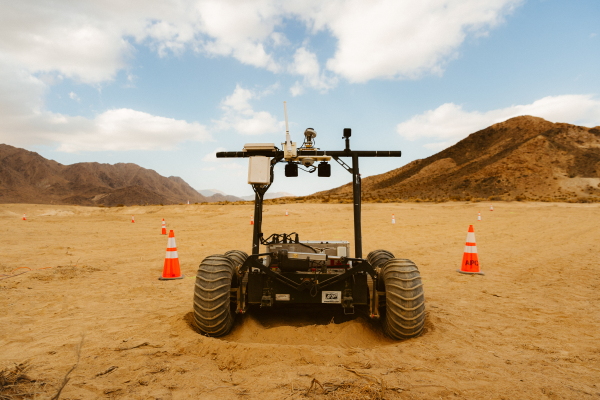 The Helelani rover getting ready for the competition at Peterman Hill in Lucerne Valley.