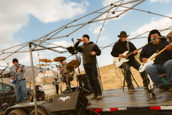 The band "Better than Bad" plays during the festival.