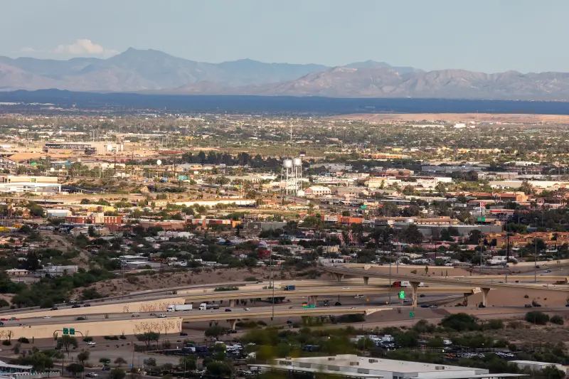 Manufactured homes can often be found in heavily paved parts of cities like Phoenix and Tucson. Asphalt and pavement can increase temperatures in their proximity, and there are often fewer trees nearby. So heat exposure can be more intense.
