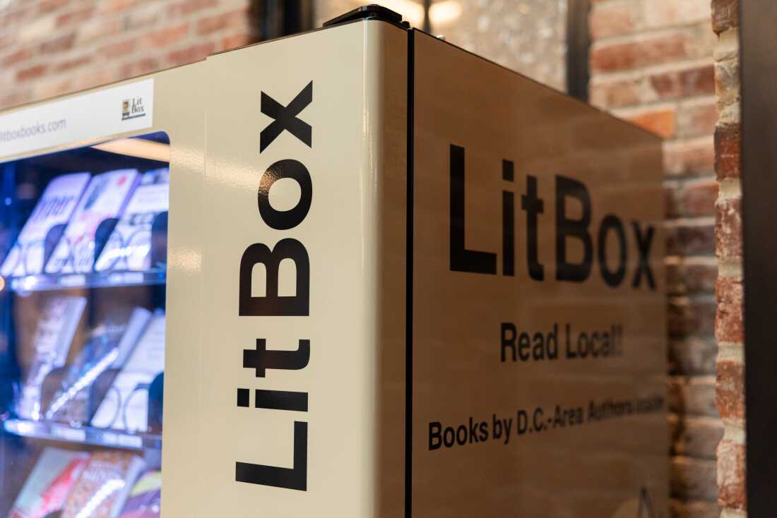 A close-up shot of the side view of LitBox, a book vending machine in Washington, D.C.