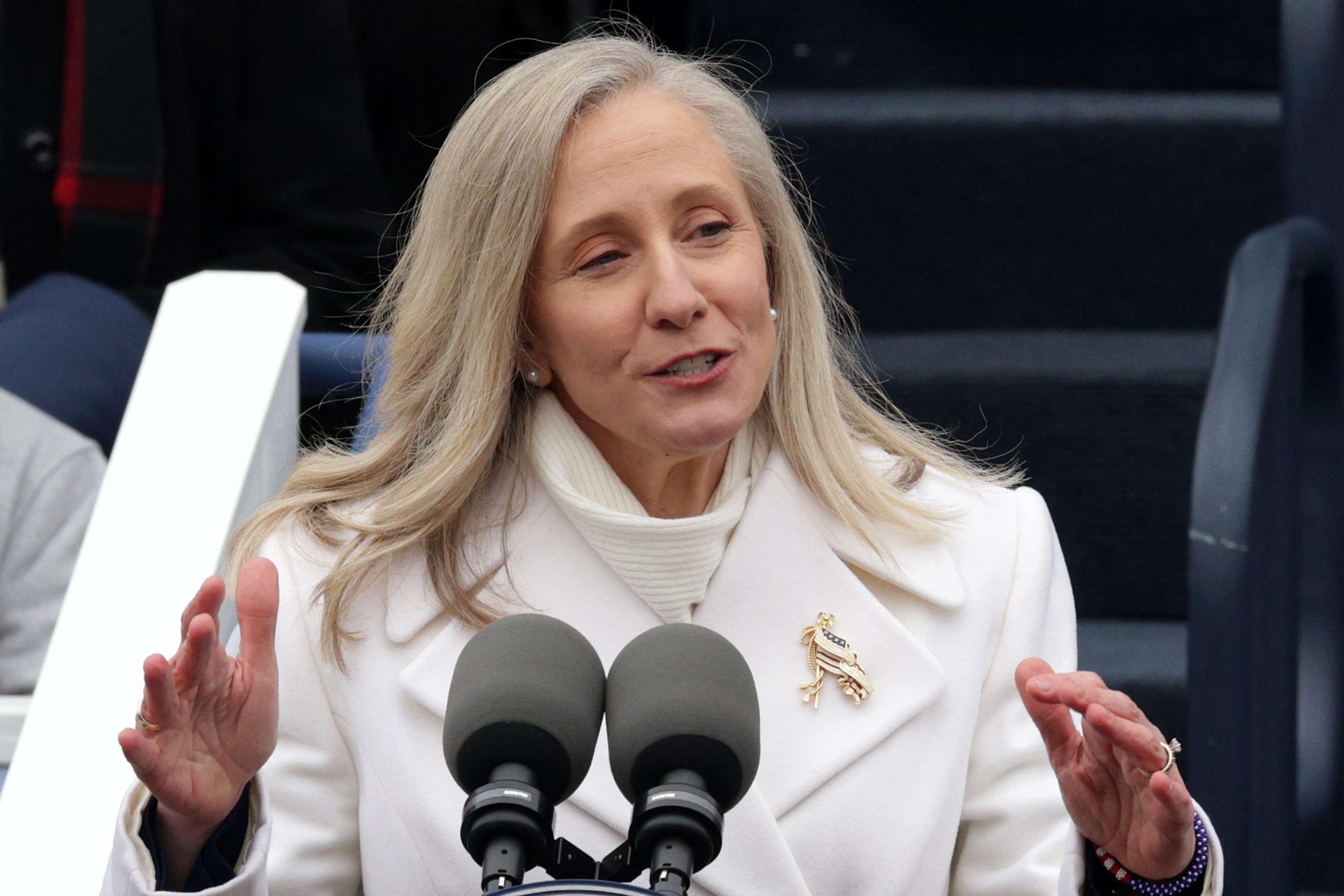 Virginia Gov. Abigail Spanberger speaks after being sworn into office at the Virginia State Capitol on Jan. 17 in Richmond. Spanberger is the first woman elected to the Commonwealth of Virginia