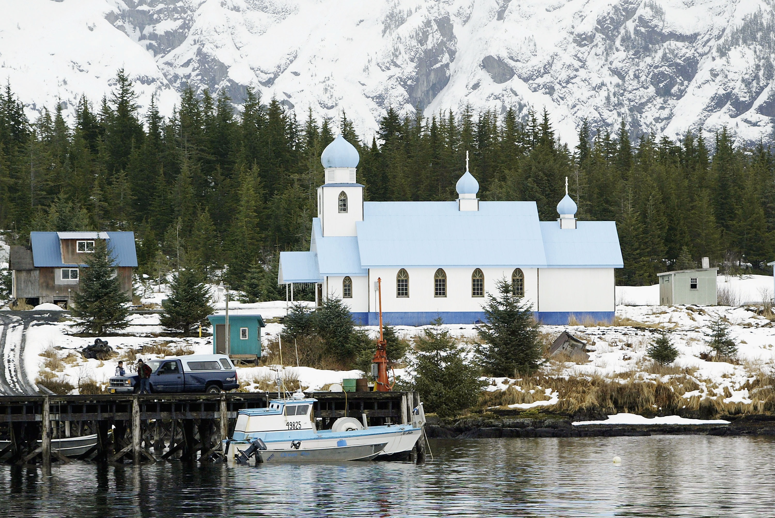 A Russian Orthodox Church in the Alaska village of Tatitlik. Alaska was a Russian colony from 1799 until it was sold to the U.S. in 1867 for $7.2 million. President Trump and Russian leader Vladimir Putin are holding a summit in Alaska on Friday.