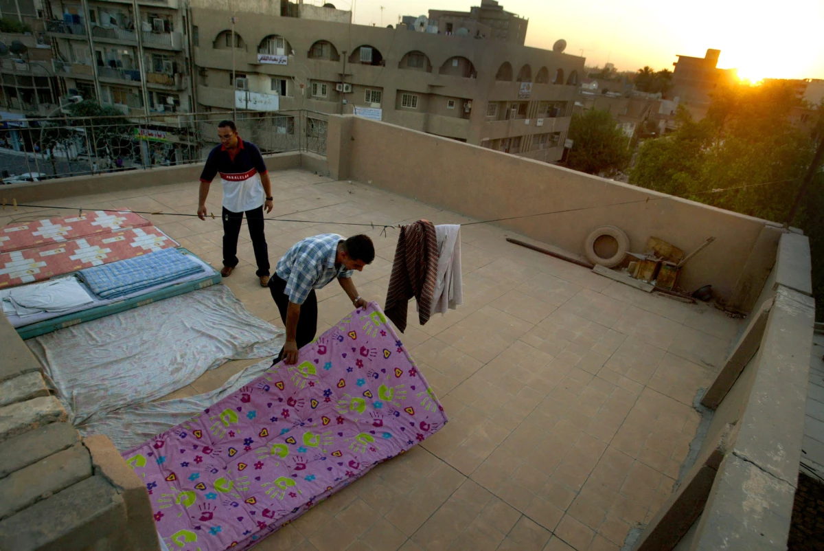 Heat makes it harder to sleep. In Baghdad, some neighbors set up mattresses on their roof to find a cool sleeping spot. A new study finds the risk of sleep apnea goes up along with temperatures.