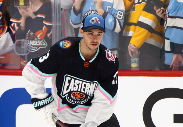 Johnny Gaudreau and his brother, Matthew, were killed by a suspected drunk driver while out on a bike ride in New Jersey. Johnny Gaudreau is seen here skating in warmups before last year's NHL All-Star Game.