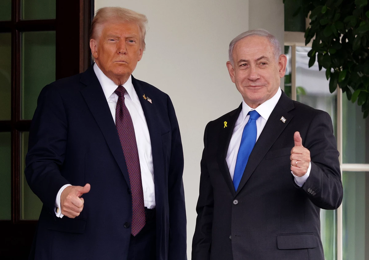 President Trump greets Israeli Prime Minister Benjamin Netanyahu as he arrives at the White House on Sept. 29.