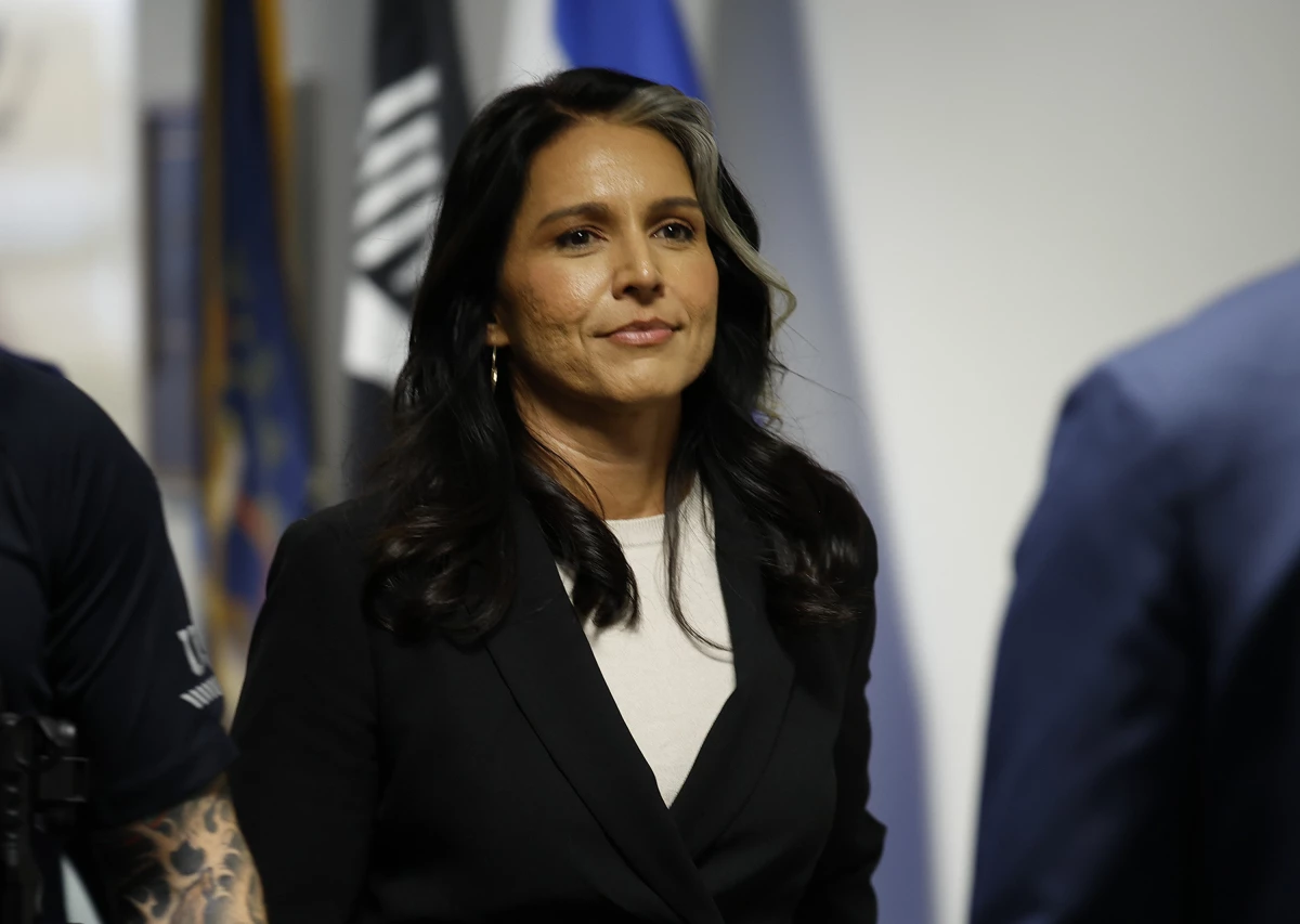 Tulsi Gabbard, President Trump's nominee to be director of national intelligence, arrives for a meeting at the Hart Senate Office Building on Dec. 10.