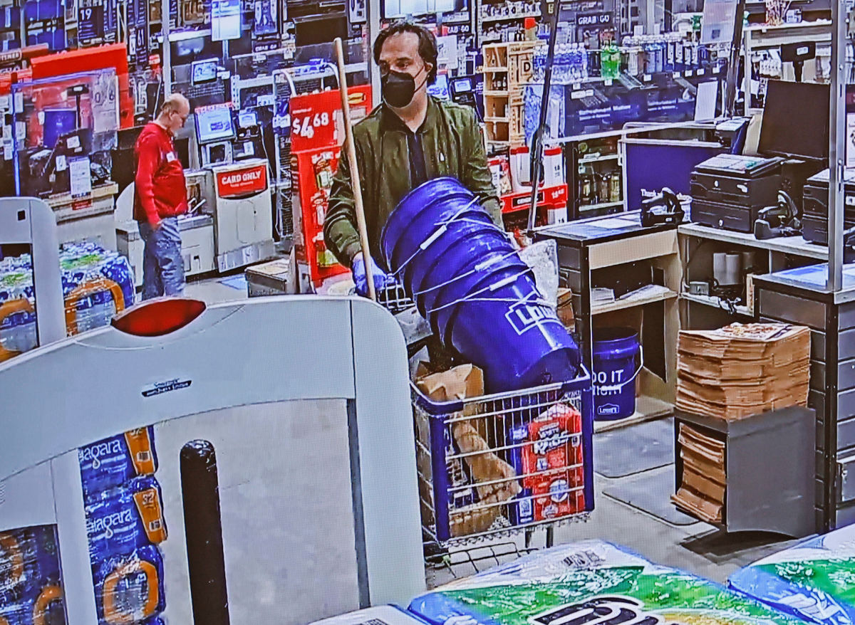 A surveillance image of Brian Walshe shopping at Lowe's on Jan. 1, 2023 was among the footage presented as evidence.
