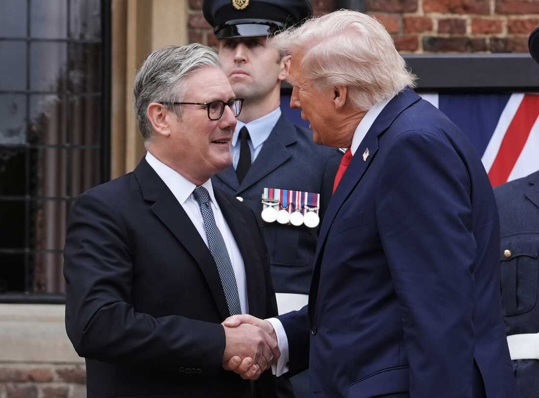 British Prime Minister Keir Starmer (left) and President Donald Trump on Thursday in Aylesbury, England.
